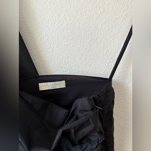 Ulla Johnson Ellie Dress Black Cotton One Shoulder Midi Dress - Picture 8 of 10